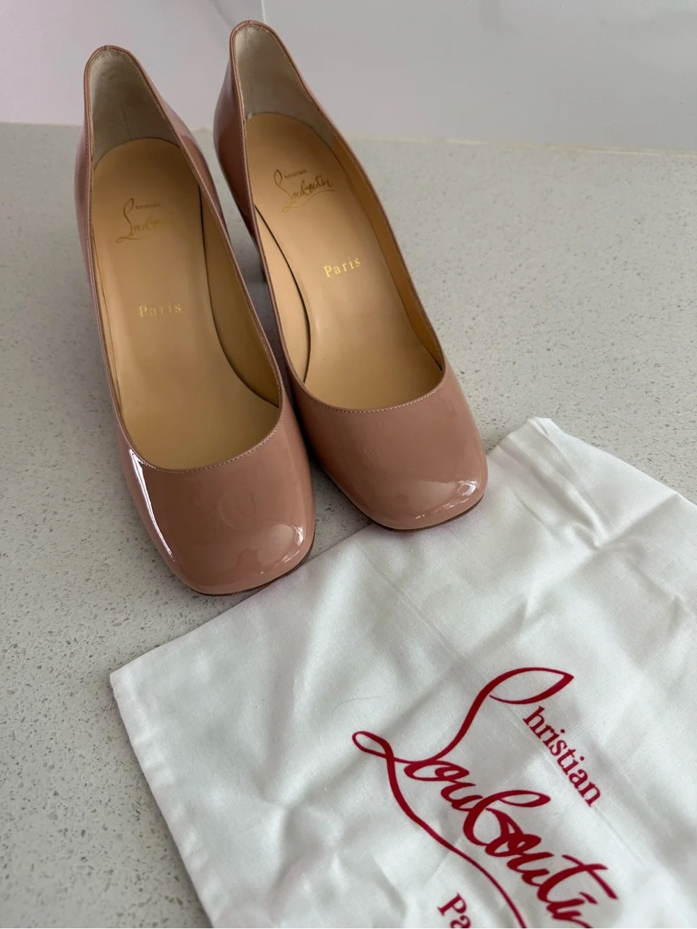 CHRISTIAN LOUBOUTIN Cadrilla Patent leather Block-Heel 70mm Pumps